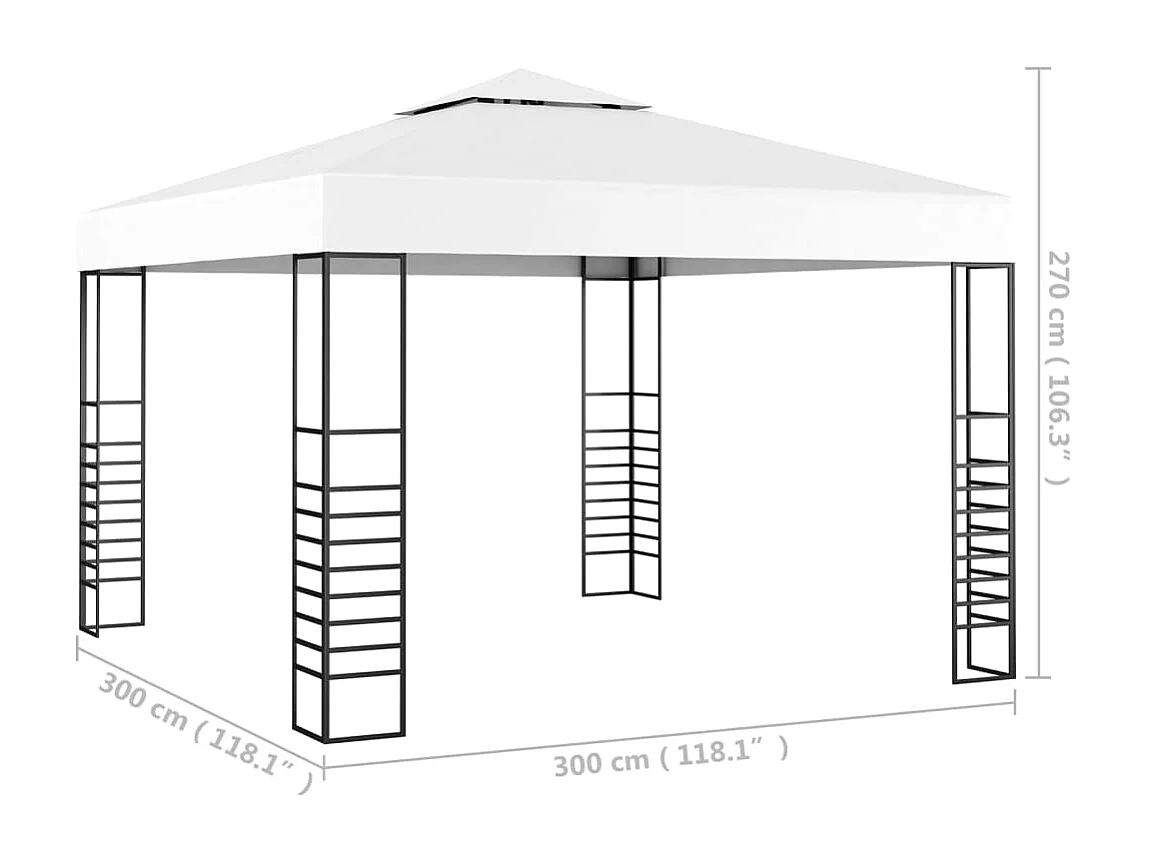 Gazebo da giardino 3 x 3 m Bianco