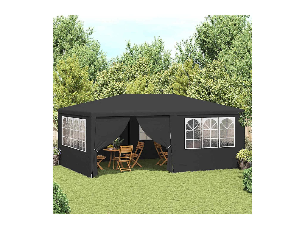 Carpa de recepción y paredes laterales 4x6 m Antracita 90 g/m²