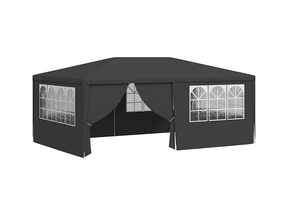 Carpa de recepción y paredes laterales 4x6 m Antracita 90 g/m²