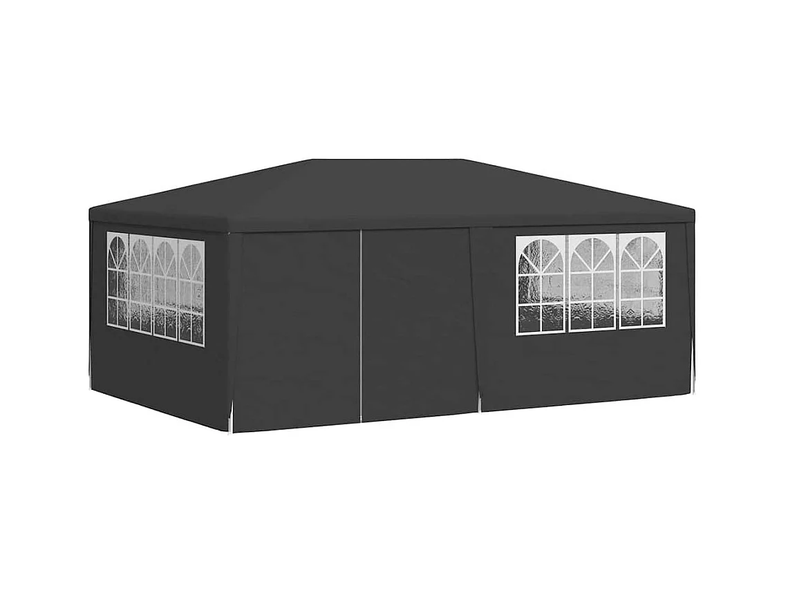 Carpa de recepción y paredes laterales 4x6 m Antracita 90 g/m²
