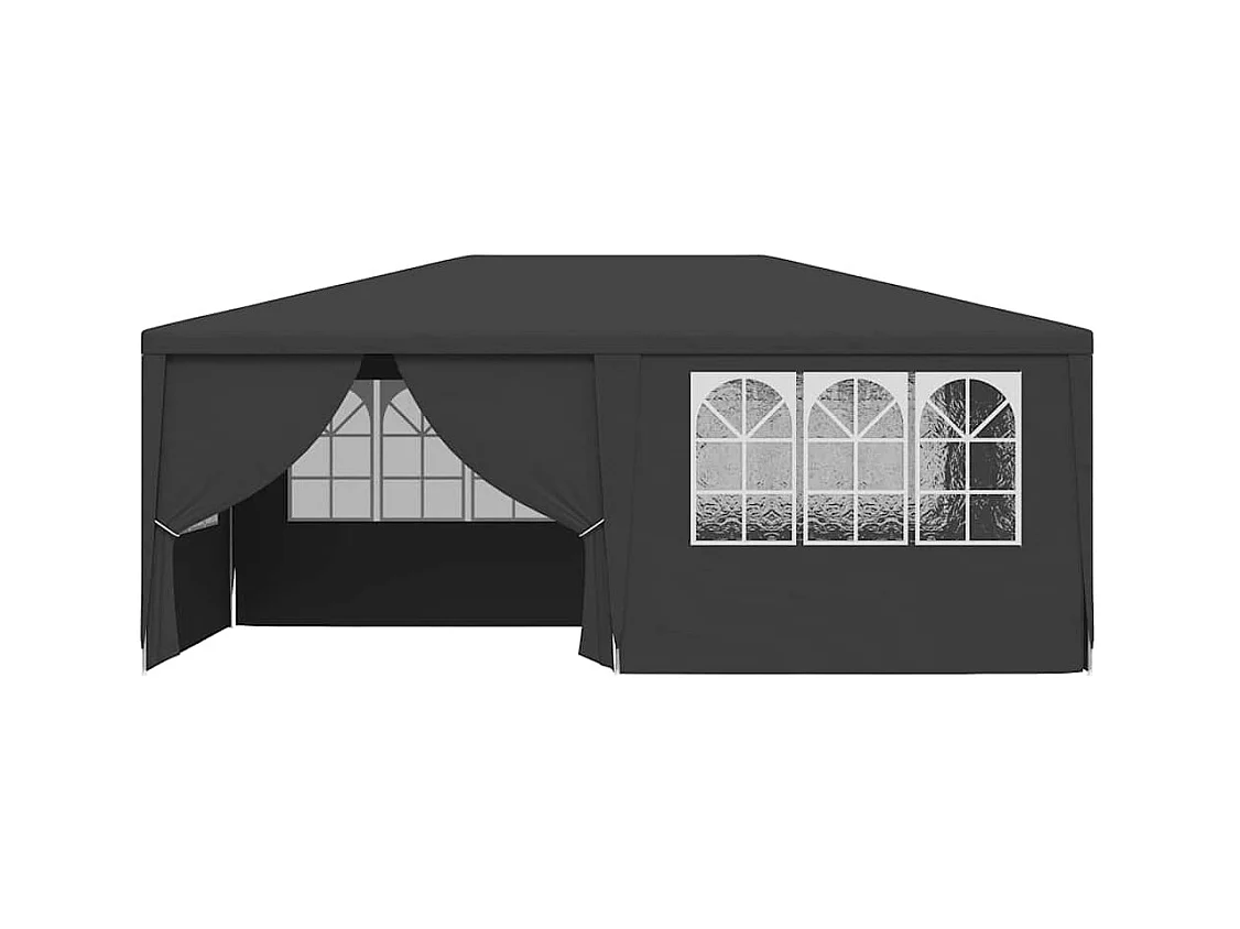Carpa de recepción y paredes laterales 4x6 m Antracita 90 g/m²