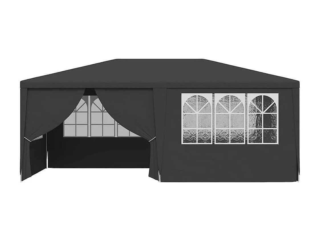 Carpa de recepción y paredes laterales 4x6 m Antracita 90 g/m²