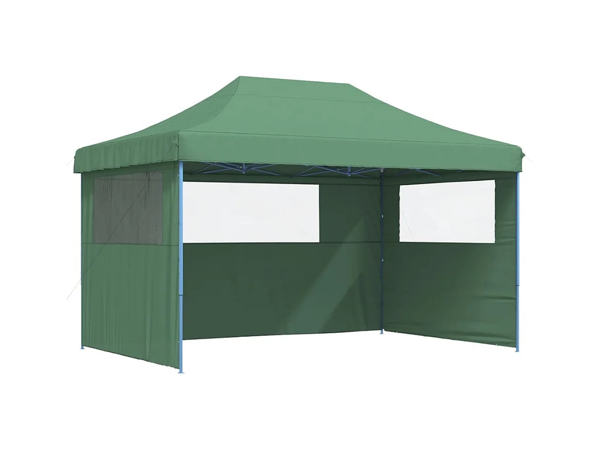 Carpa de recepción plegable emergente de 3 lados verde