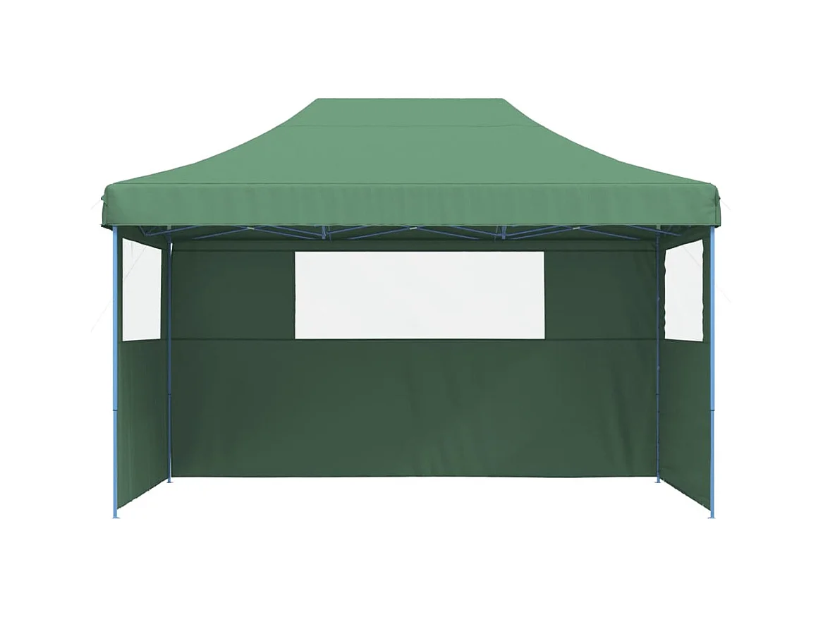 Carpa de recepción plegable emergente de 3 lados verde