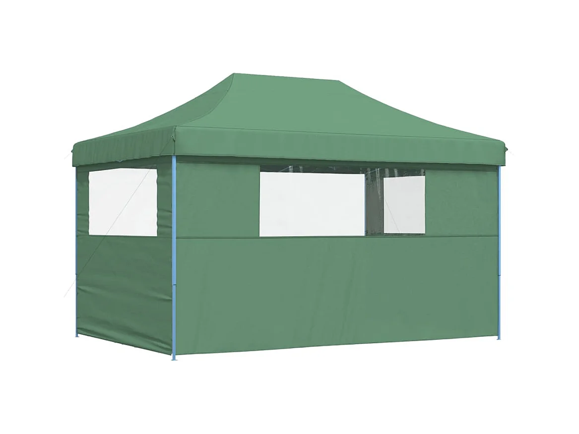 Carpa de recepción plegable emergente de 3 lados verde
