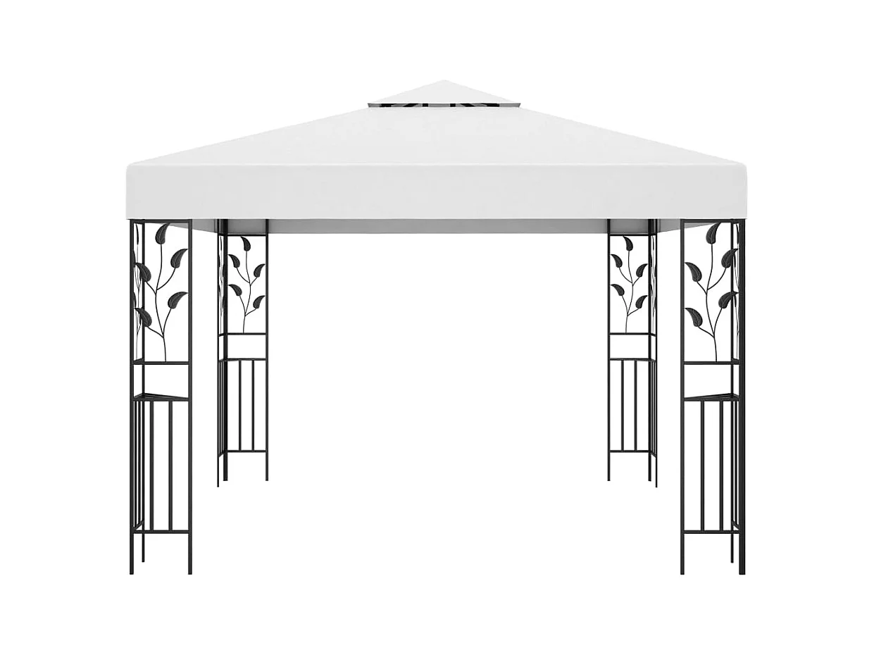 Cenador con guirnalda de luces LED 3x3 m Blanco