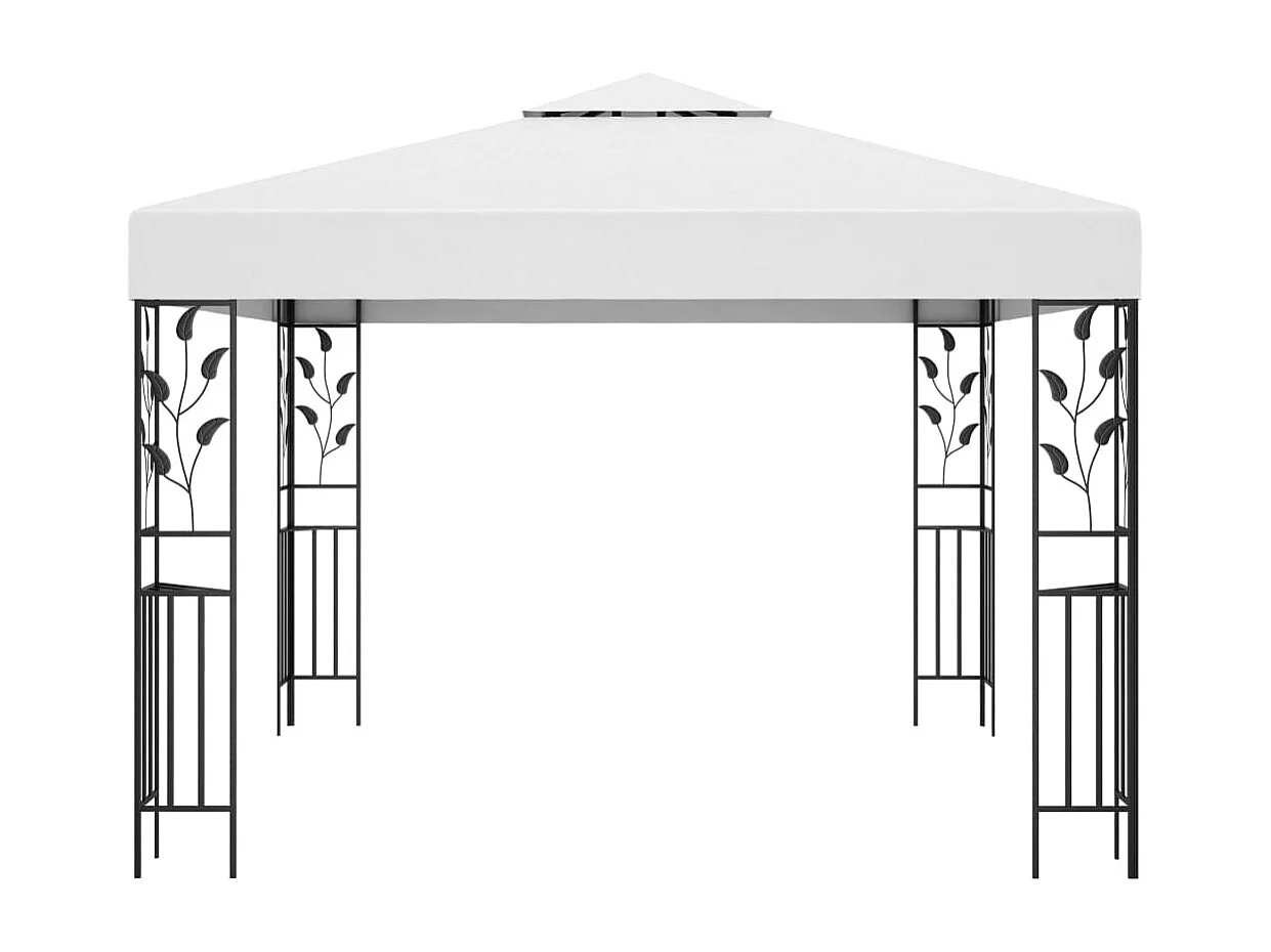 Cenador con guirnalda de luces LED 3x3 m Blanco