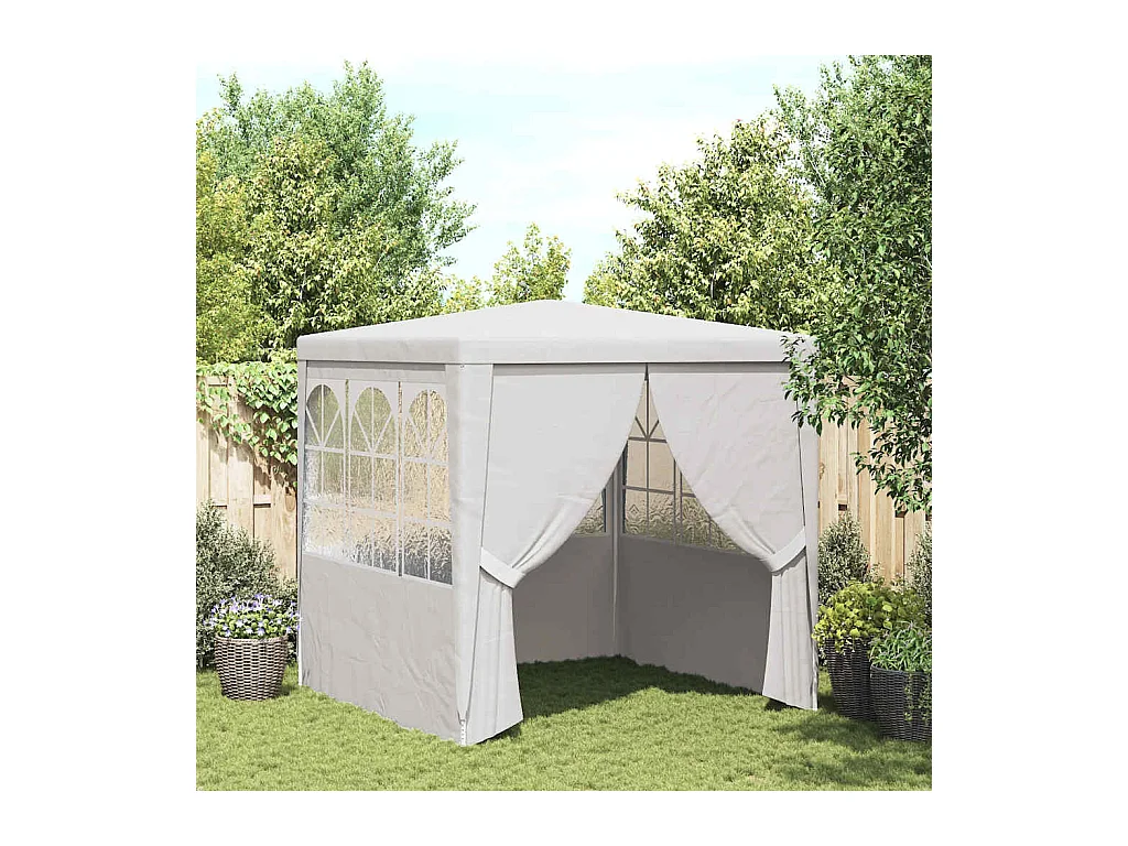 Carpa de recepción con paredes laterales 2,5x2,5m Blanco 90 g/m²
