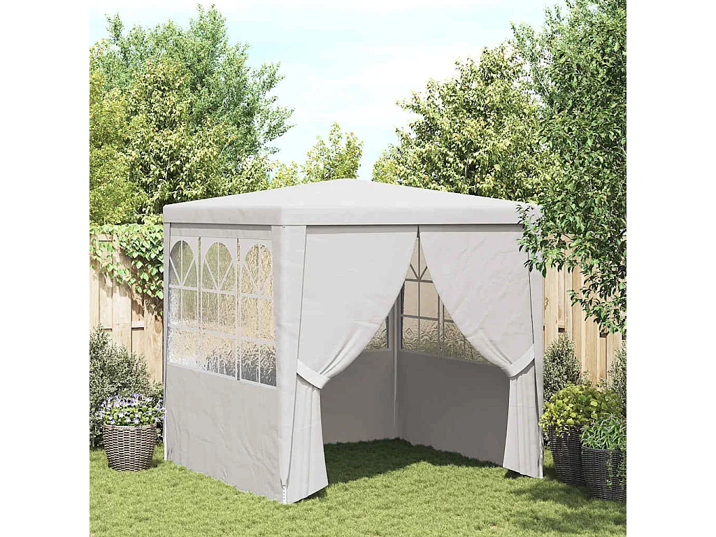 Carpa de recepción con paredes laterales 2,5x2,5m Blanco 90 g/m²