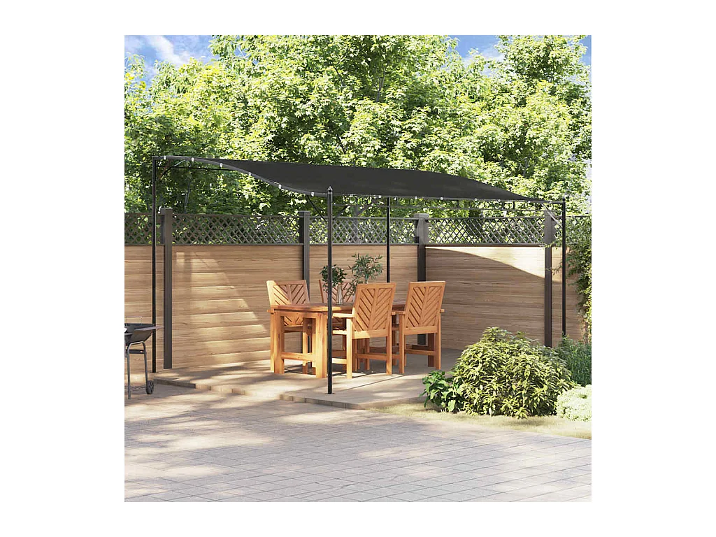 Toldo antracita 4x3 m 180 g/m² tejido y acero