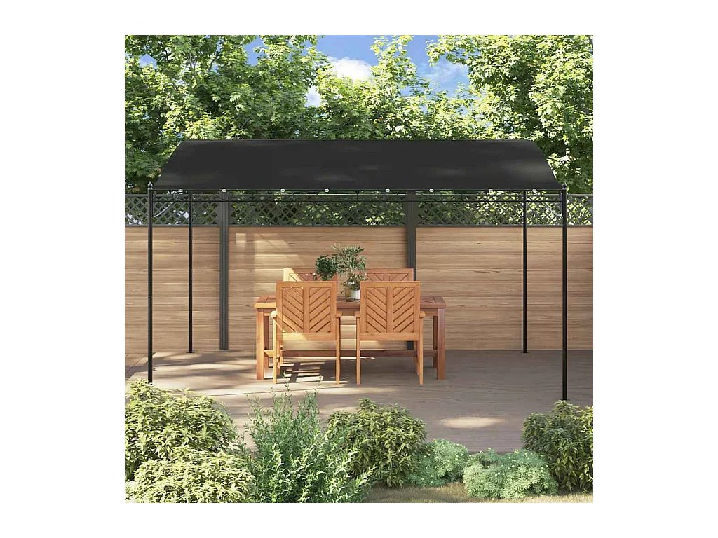 Toldo antracita 4x3 m 180 g/m² tejido y acero