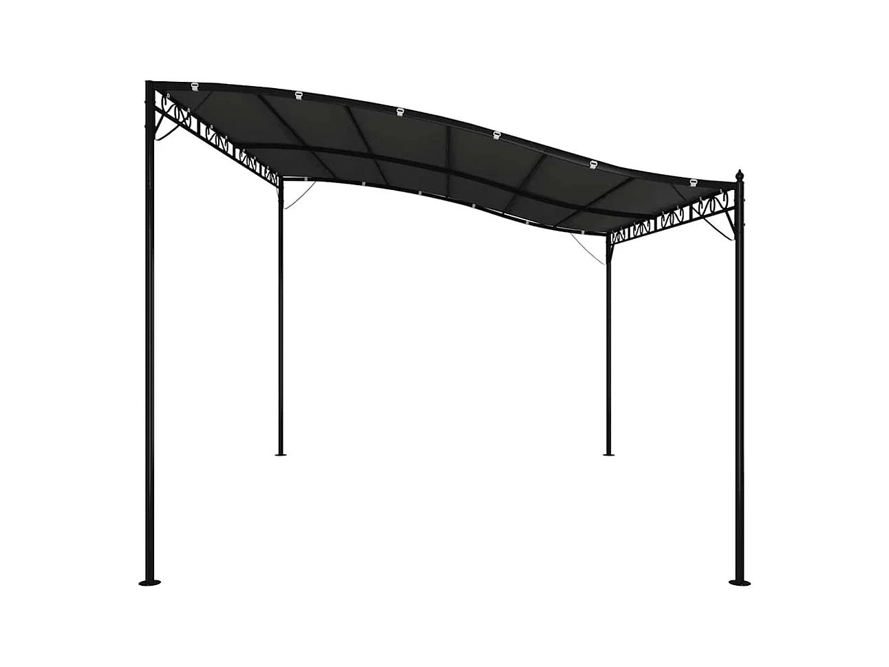 Toldo antracita 4x3 m 180 g/m² tejido y acero