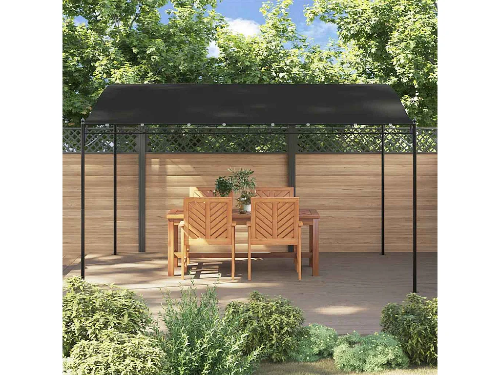 Toldo antracita 4x3 m 180 g/m² tejido y acero