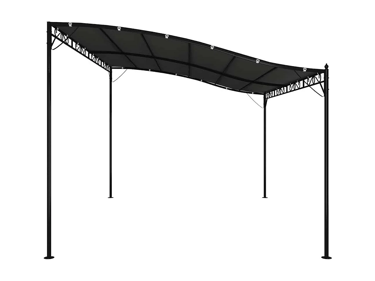 Toldo antracita 4x3 m 180 g/m² tejido y acero