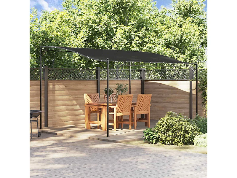 Toldo antracita 4x3 m 180 g/m² tejido y acero