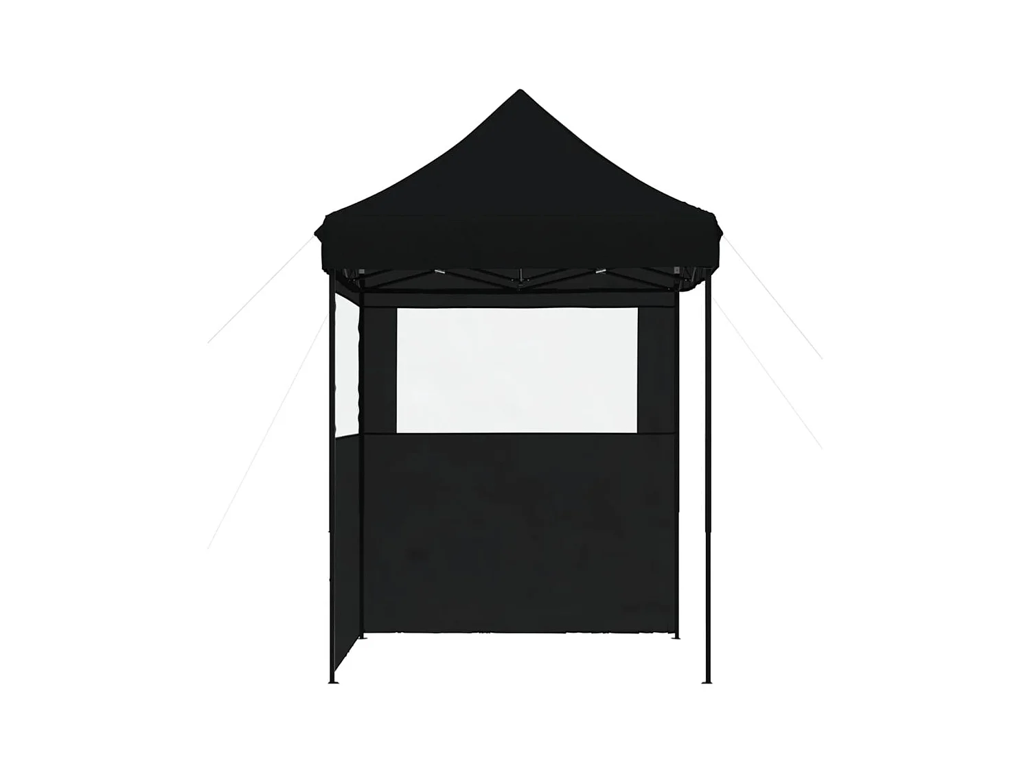 Tenda pieghevole pop-up nera per ricevimenti con 2 pareti laterali