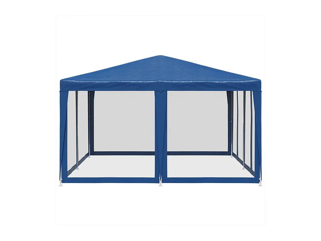 Tente de fête avec 8 parois latérales en maille bleu 4x4m PEHD