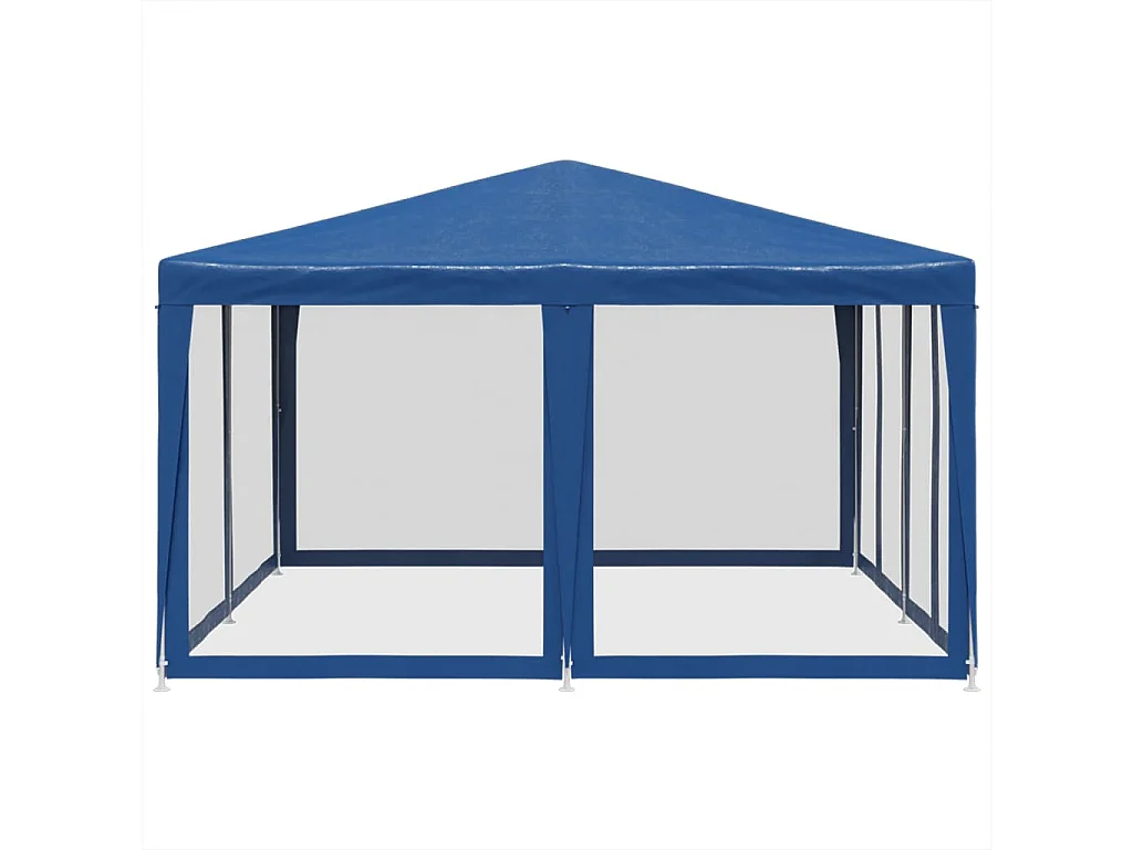 Tente de fête avec 8 parois latérales en maille bleu 4x4m PEHD