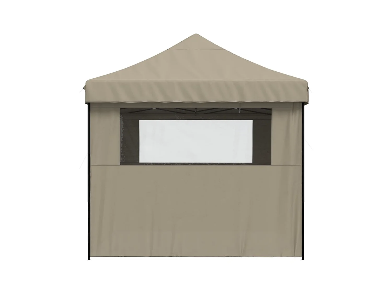 Carpa de recepción plegable retráctil con 4 paredes laterales en color topo