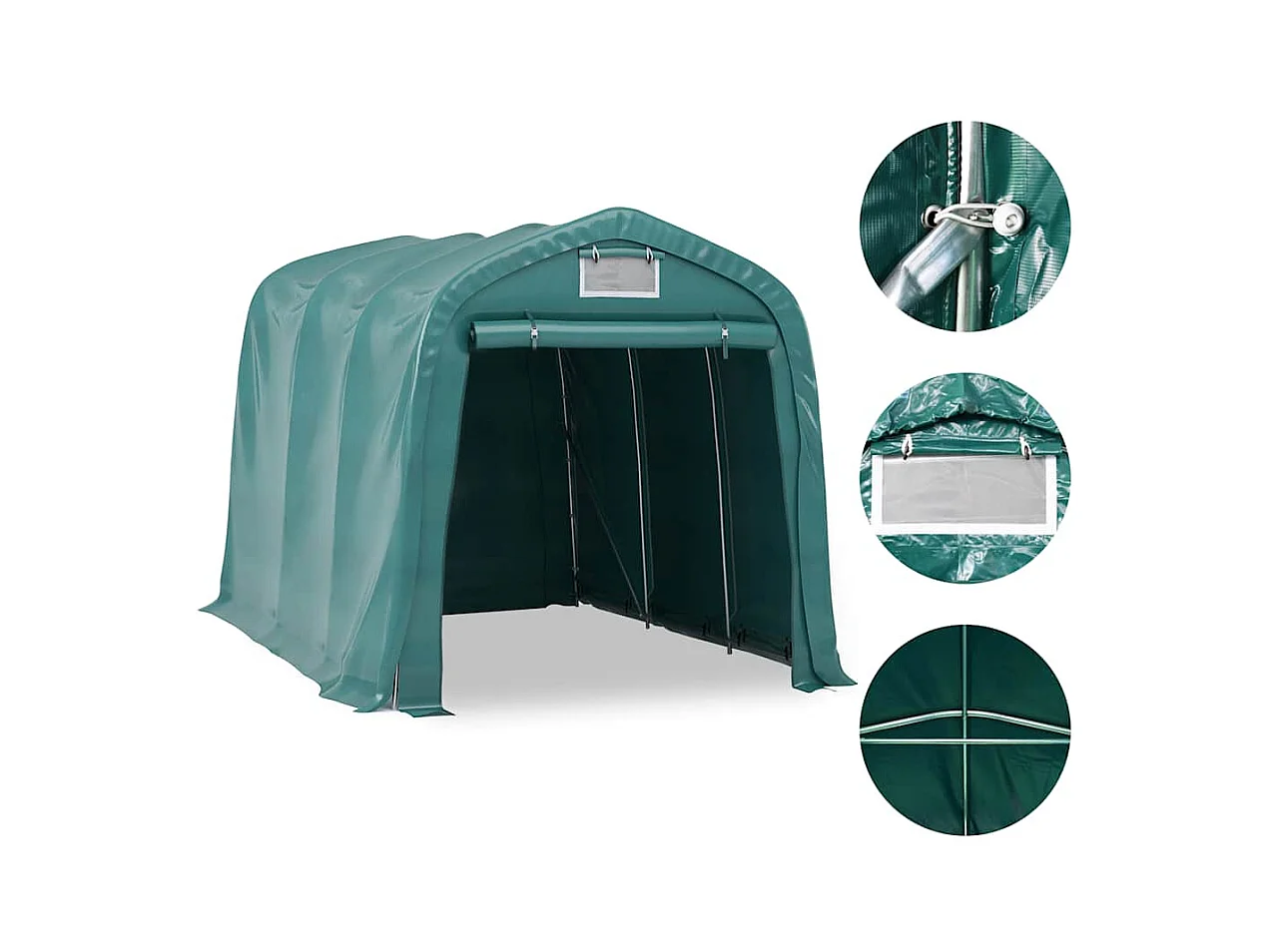 Carpa garaje PVC 2,4x3,6 m Verde