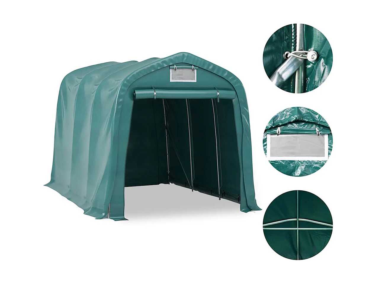 Tente de garage PVC 2,4x3,6 m Vert