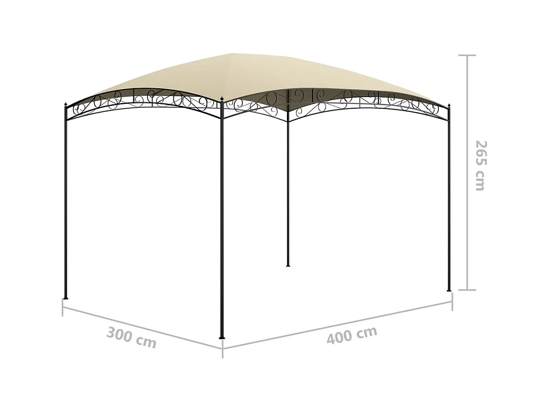 Belvedere 3x4x2,65 m Crema 180 g/m²