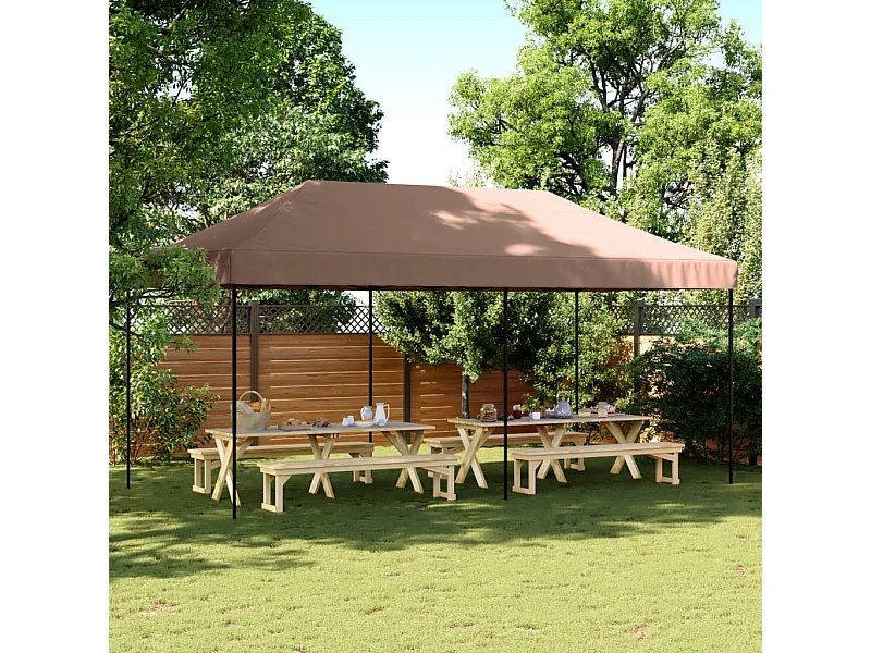 Carpa de recepción plegable marrón 580x292x315 cm