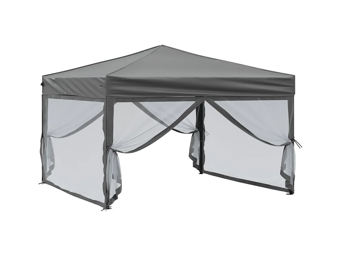 Carpa de recepción plegable con paredes Antracita 3x3 m