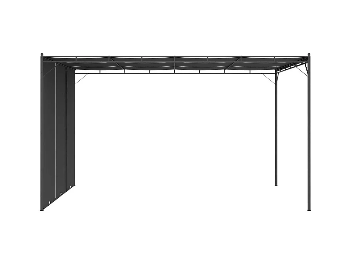 Cenador de jardín con cortina lateral 4x3x2,25 m Antracita