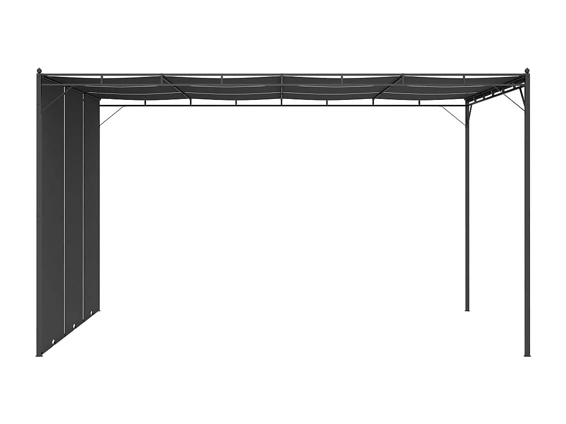 Belvédère de jardin avec rideau latéral 4x3x2,25 m Anthracite
