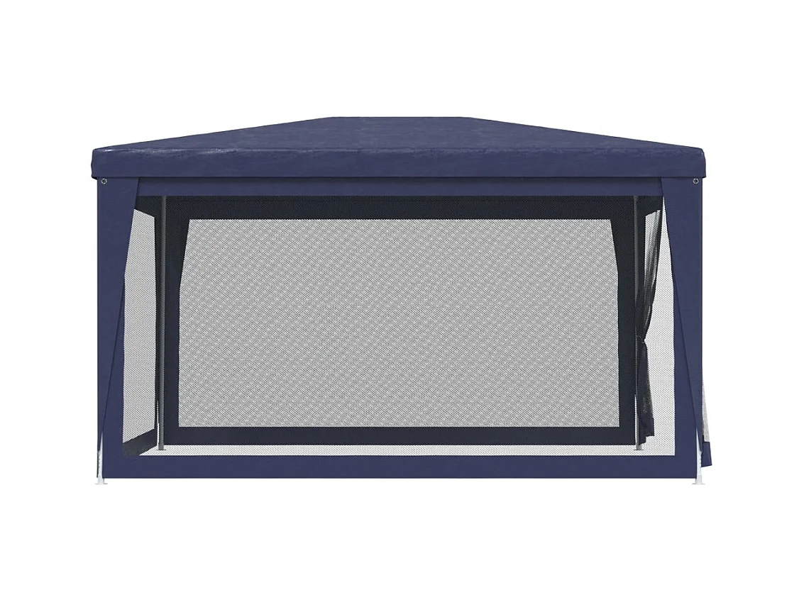 Partytent met 4 gaas zijwanden Blauw 3x4 m HDPE