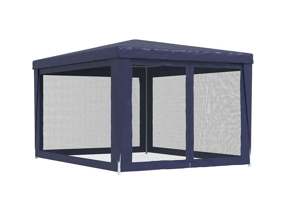 Partytent met 4 gaas zijwanden Blauw 3x4 m HDPE