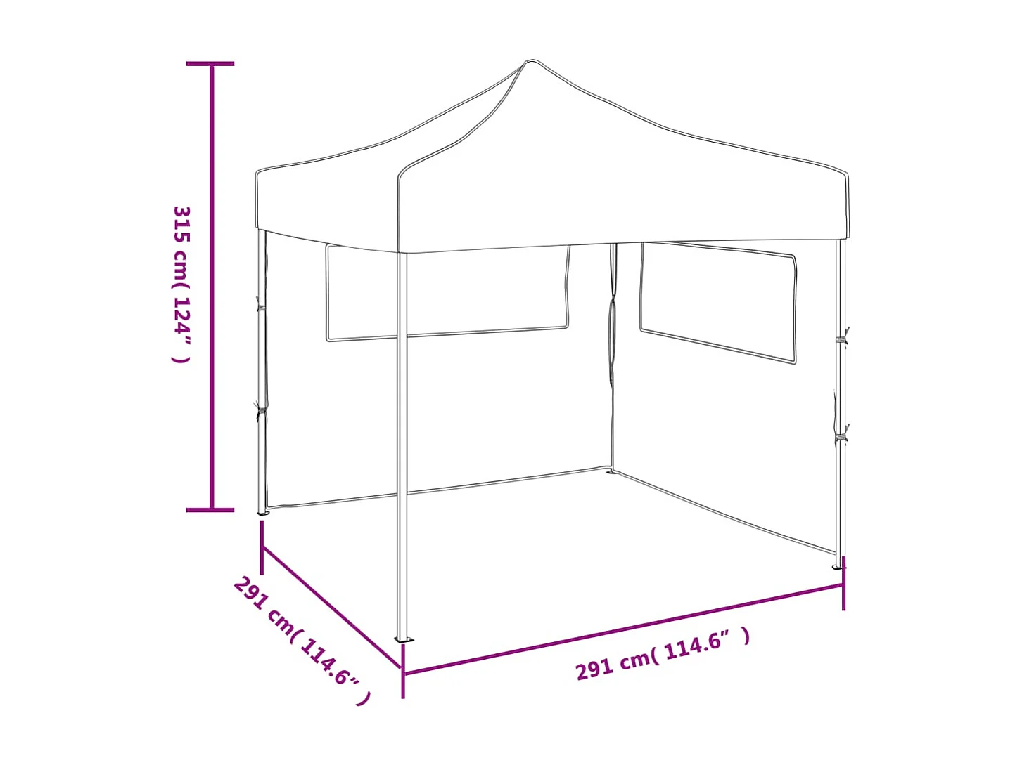 Tienda plegable con 2 paredes 291x291x315 cm Crema