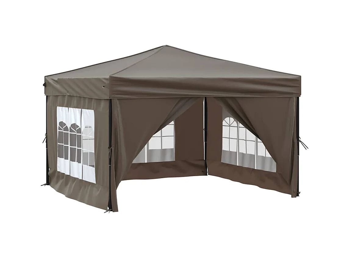 Opvouwbare ontvangsttent met wanden Taupe 3x3 m