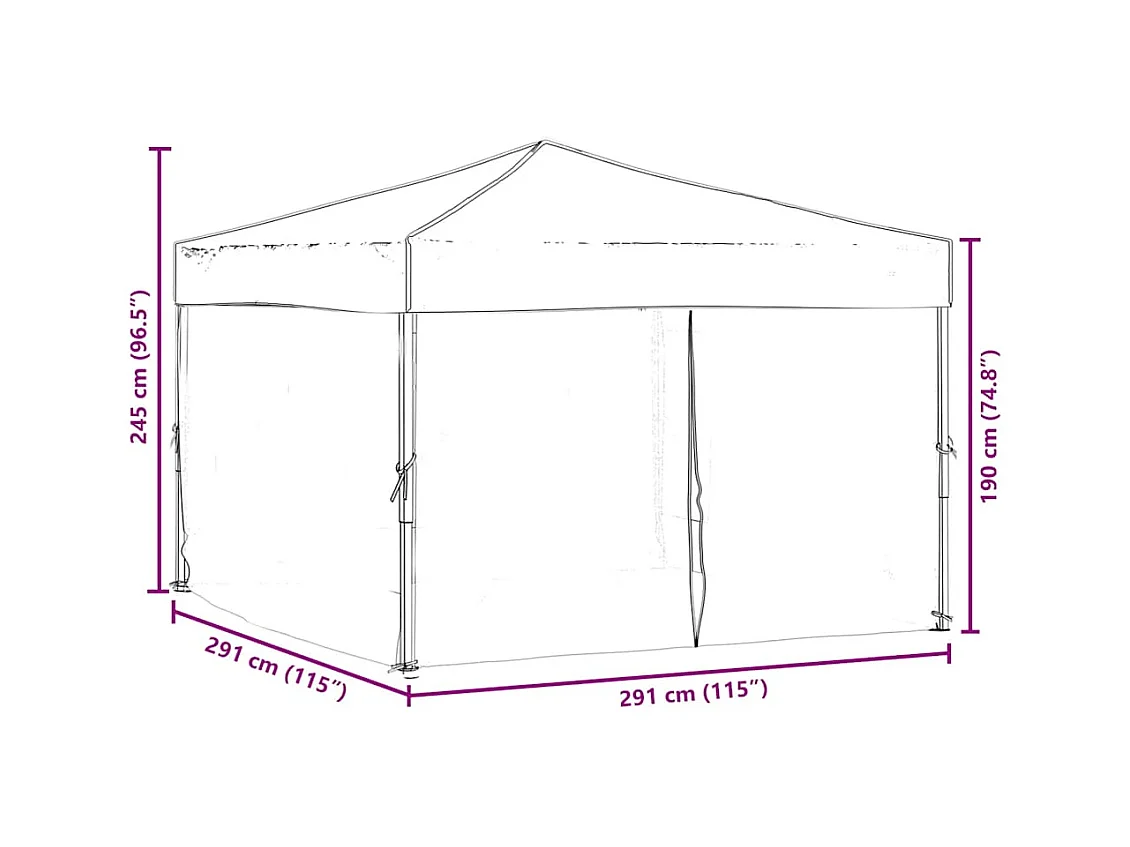 Opvouwbare ontvangsttent met wanden Taupe 3x3 m