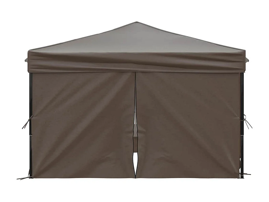 Tenda pieghevole per ricevimenti con pareti Taupe 3x3 m