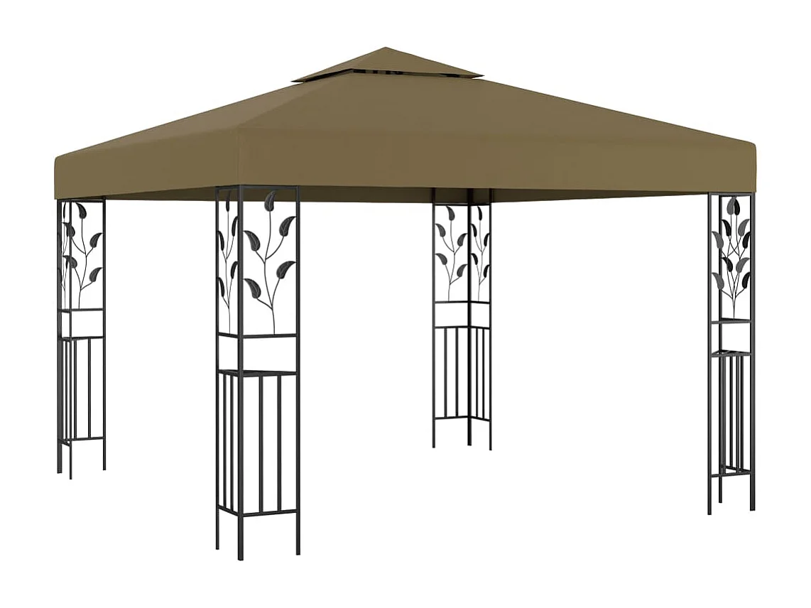 Gazebo con ghirlanda luminosa a LED 3x3 m Tortora