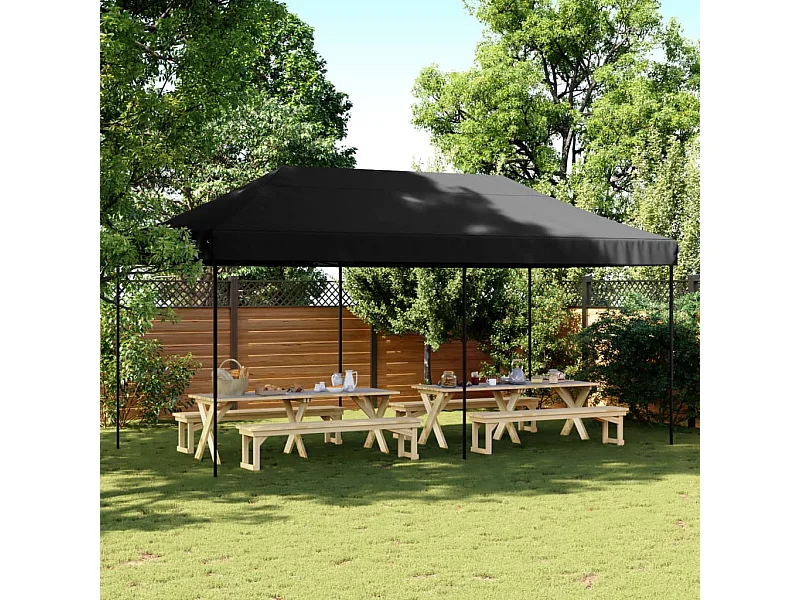 Tenda pieghevole pop-up nera per ricevimenti 580x292x315 cm