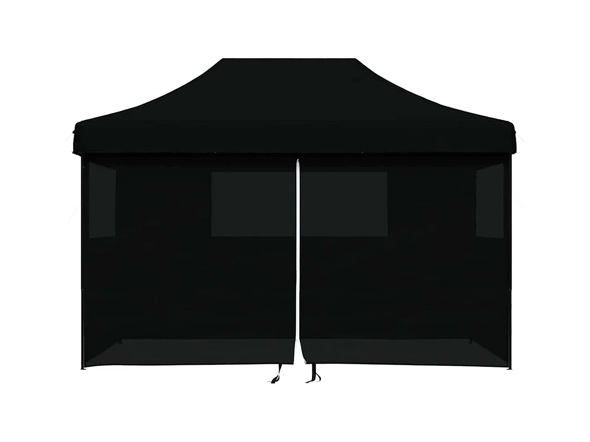 Carpa plegable para fiestas de 4 lados, color negro