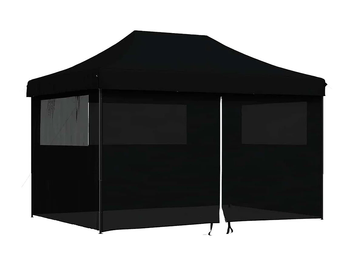 Tenda pieghevole pop-up nera a 4 lati per feste