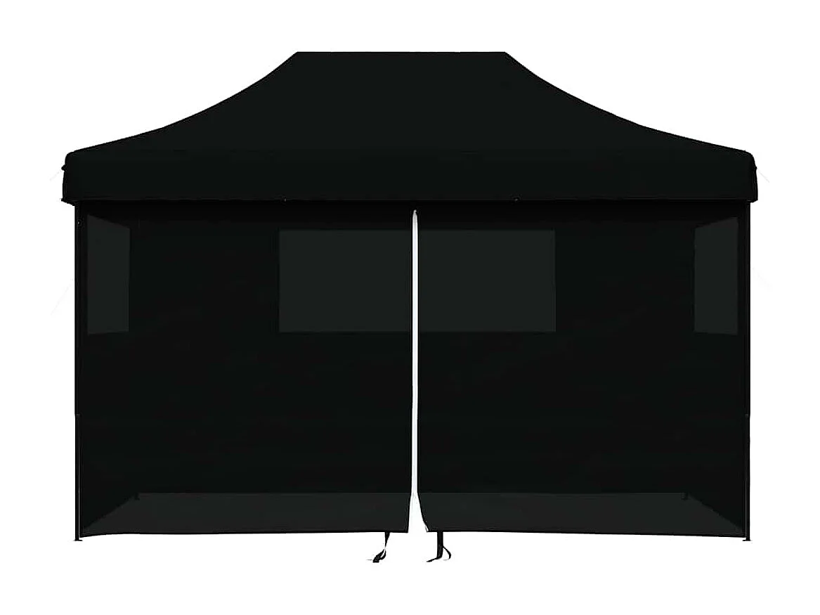 Tenda pieghevole pop-up nera a 4 lati per feste