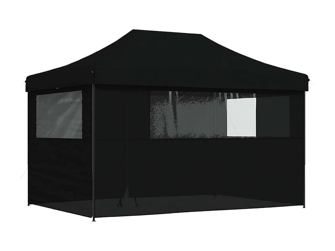 Tenda pieghevole pop-up nera a 4 lati per feste