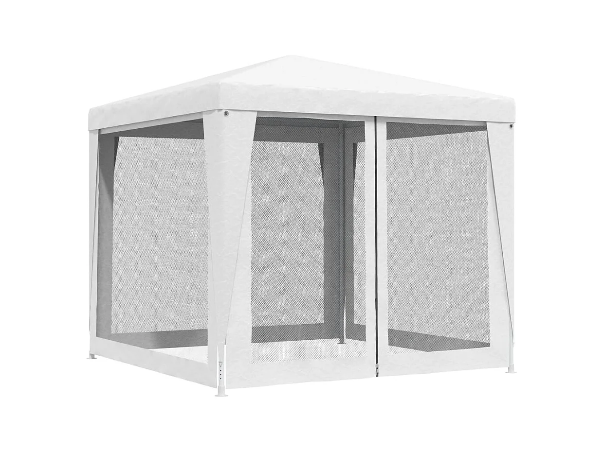 Tenda per feste in rete bianca a 4 lati 2,5x2,5 m