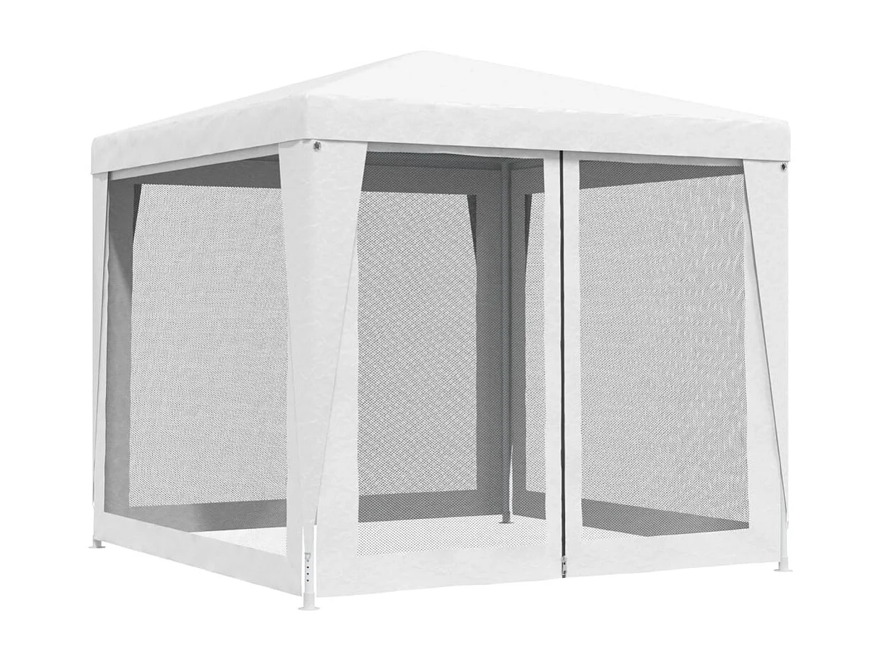 Carpa para fiestas de malla blanca de 4 lados de 2,5 x 2,5 m