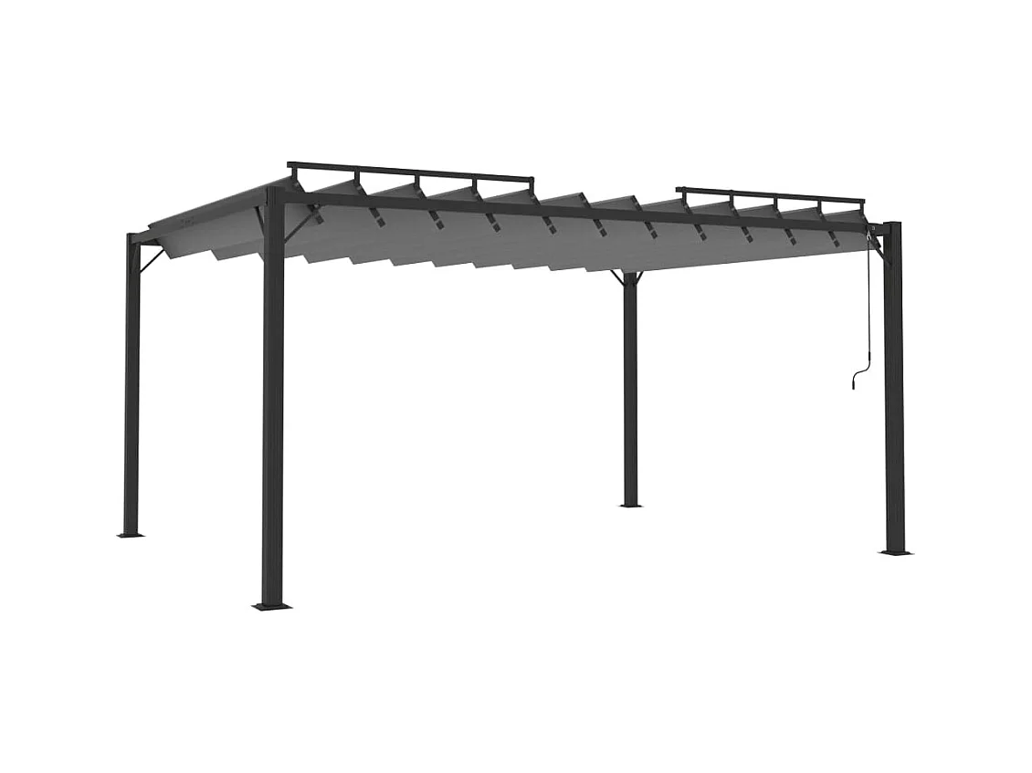 Cenador con techo de lamas 3x4 m Antracita Tejido de aluminio