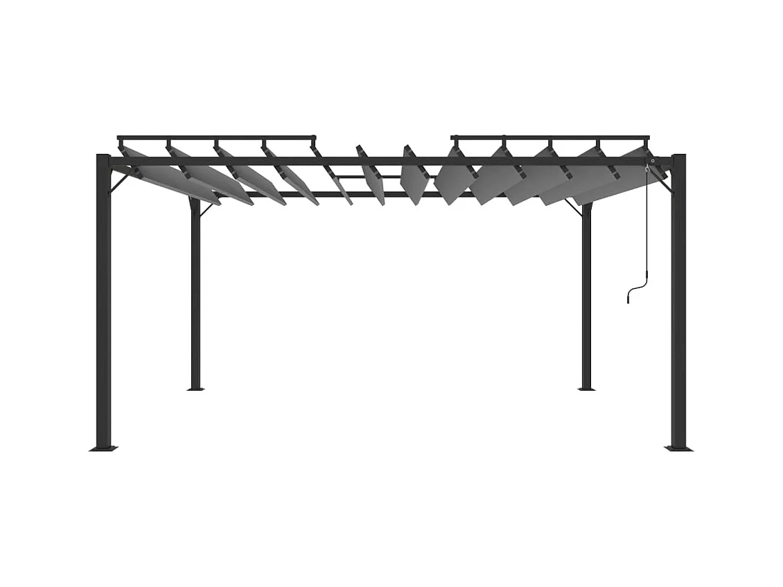 Cenador con techo de lamas 3x4 m Antracita Tejido de aluminio