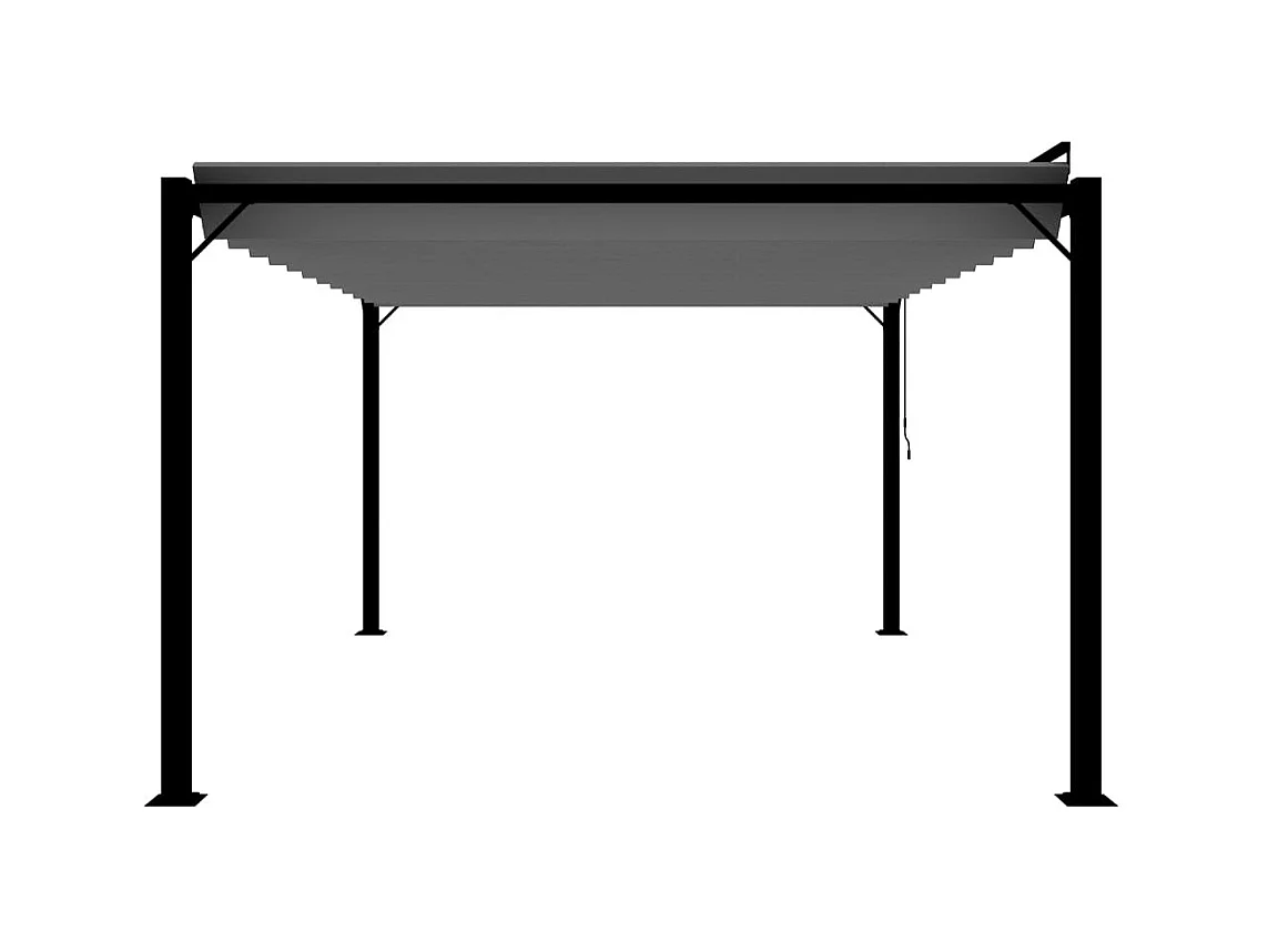 Cenador con techo de lamas 3x4 m Antracita Tejido de aluminio