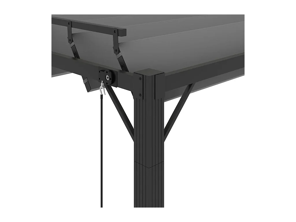 Cenador con techo de lamas 3x4 m Antracita Tejido de aluminio