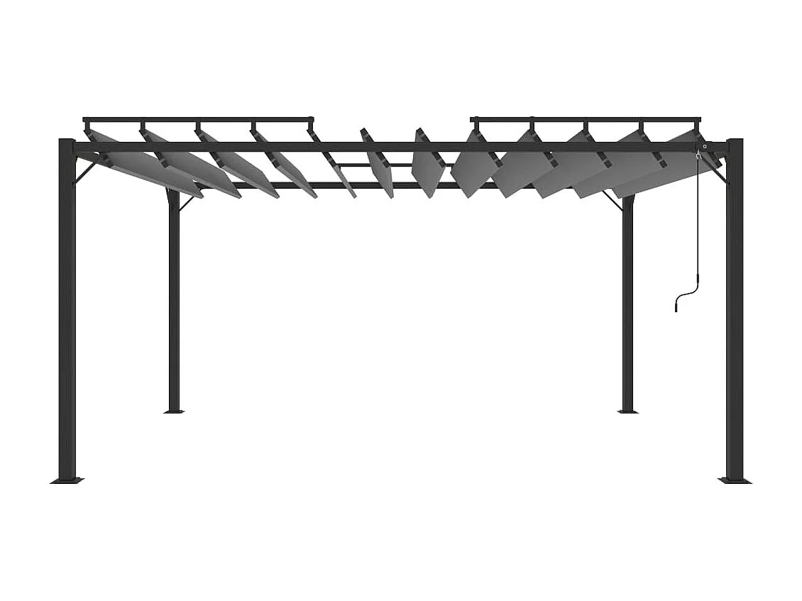 Cenador con techo de lamas 3x4 m Antracita Tejido de aluminio