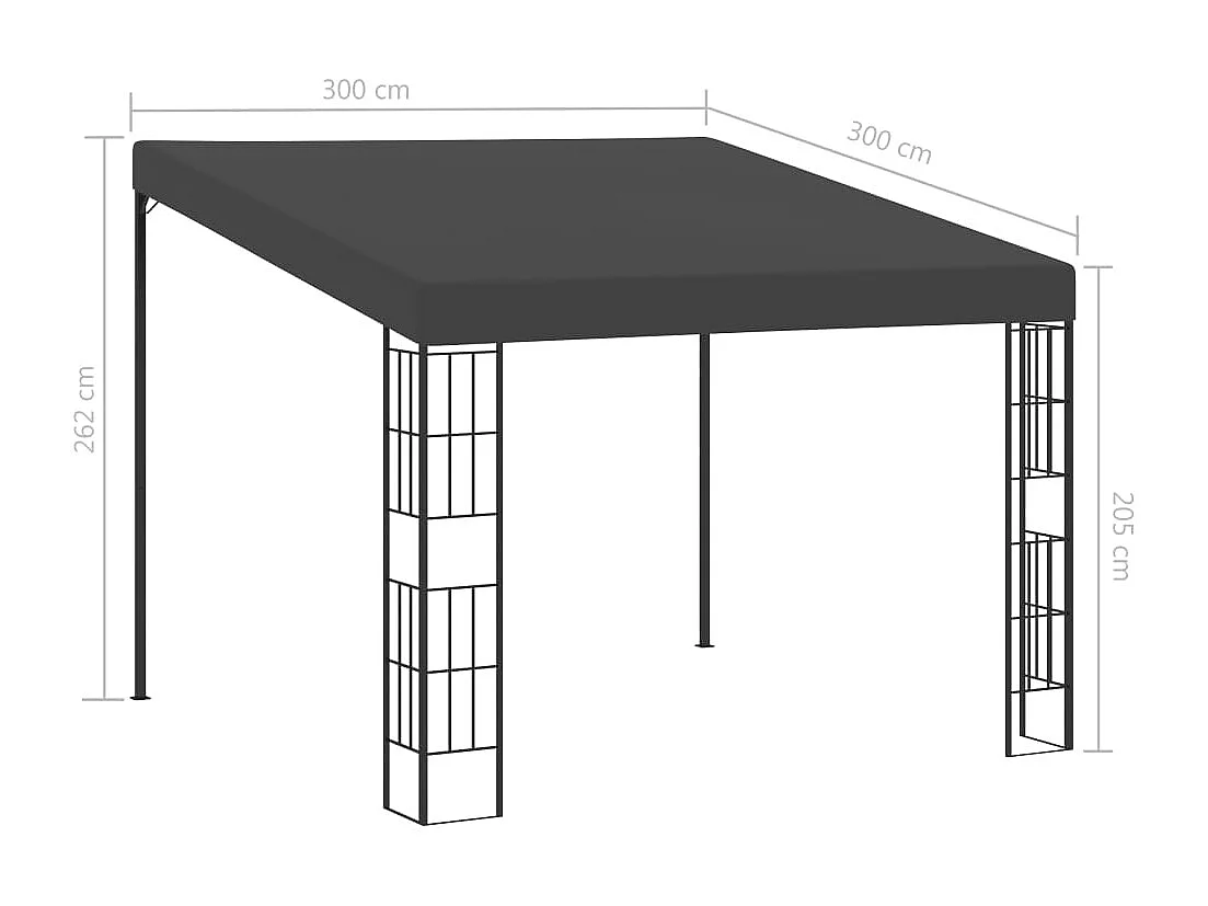 Cenador de pared 3x3 m Tejido Antracita